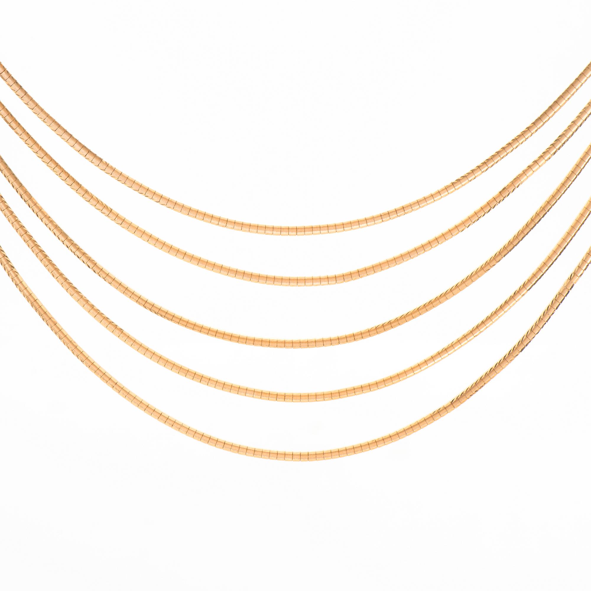 A NECKLACE, 14K gold. Italy, Finnish import marks 1965.