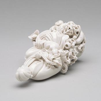 GUANYIN, blanc de chine. Qing dynastin, 1800-tal.