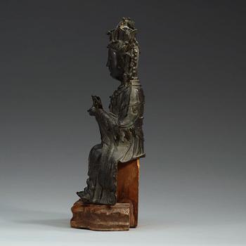 FIGURIN, brons. Xi Wangmu, Ming dynastin, 1600-tal.