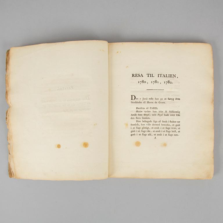 Extremely rare first edition of ”Journey to Italy” (1786).