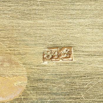 A Russian 19th century silver-gilt and enamel snuff-box, marks of Moscow 1883.