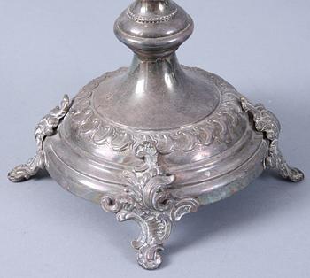 KANDELABRAR, ett par, nysilver, 1800-talets slut.