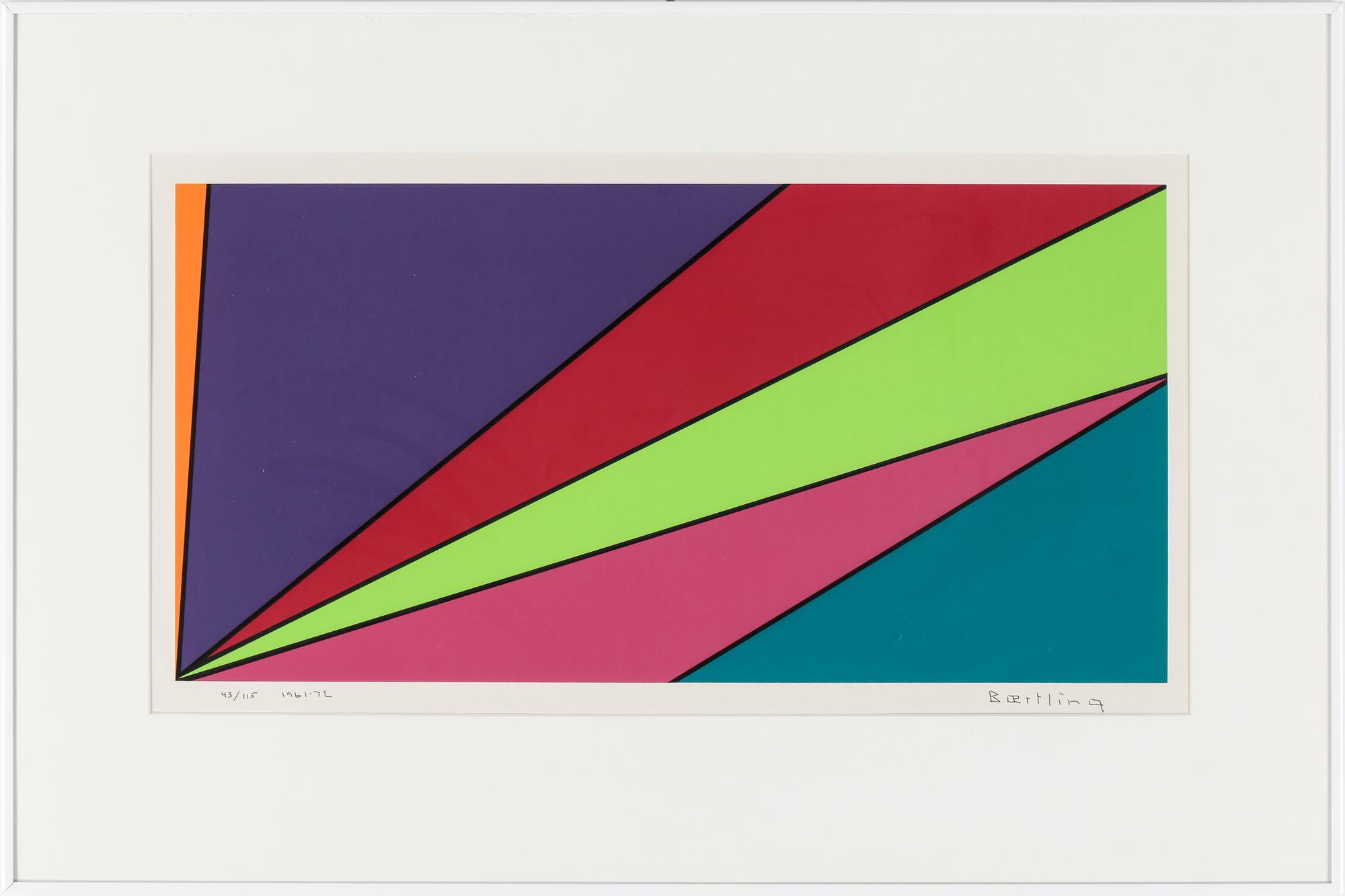 OLLE BAERTLING, färgserigrafi, sigenrad och numrerad 43/115, daterad 1961-72.