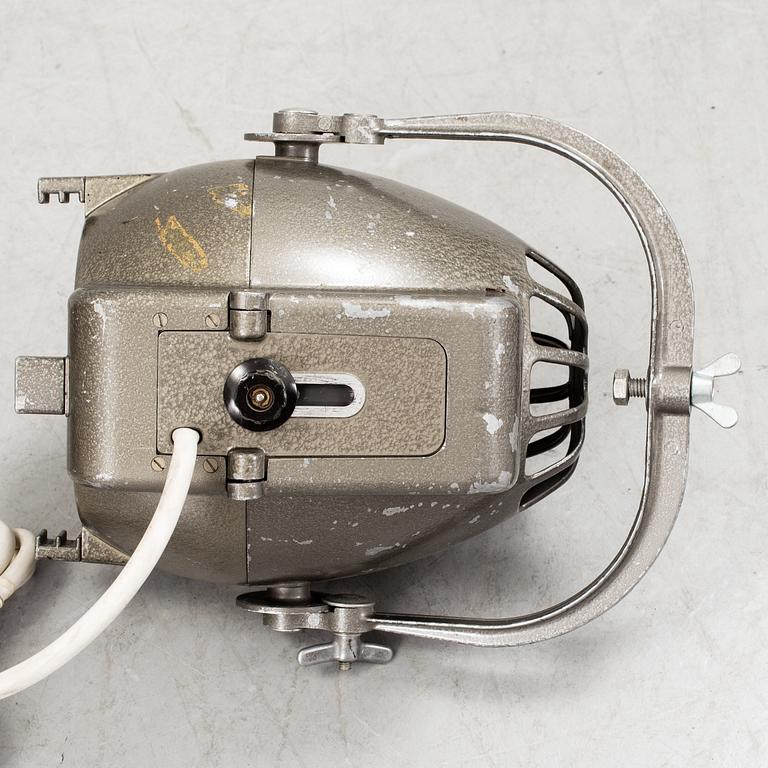 A lot of three 1950s "Patt 123 Fresnel" flood lights from Strand Electric, England.