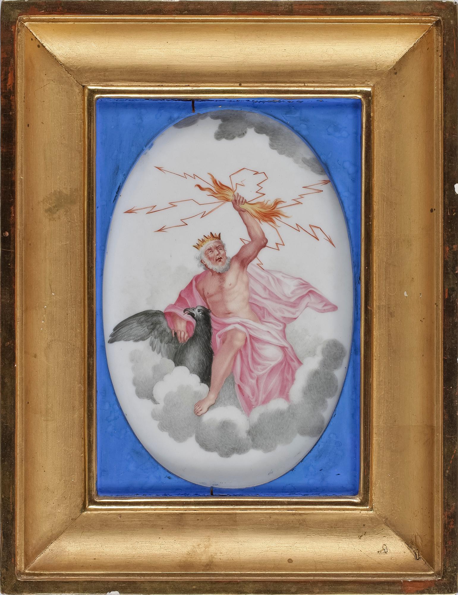 OKÄND KONSTNÄR, blandteknik på glas 3 stycken, empire, 1800-talets första hälft.