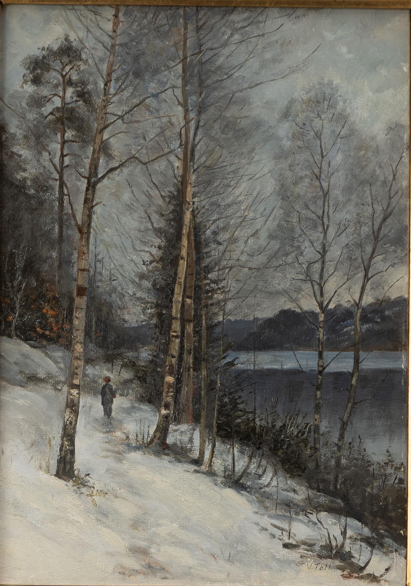Unknown artist, 19th century. Winter Promenade.