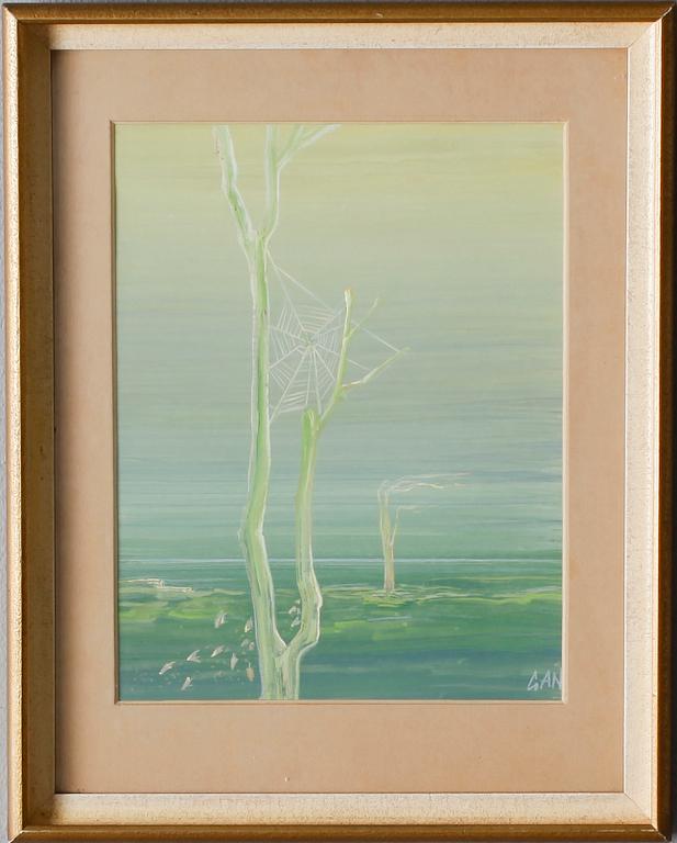 GÖSTA ADRIAN-NILSSON (GAN), gouache, monogramsignerad.