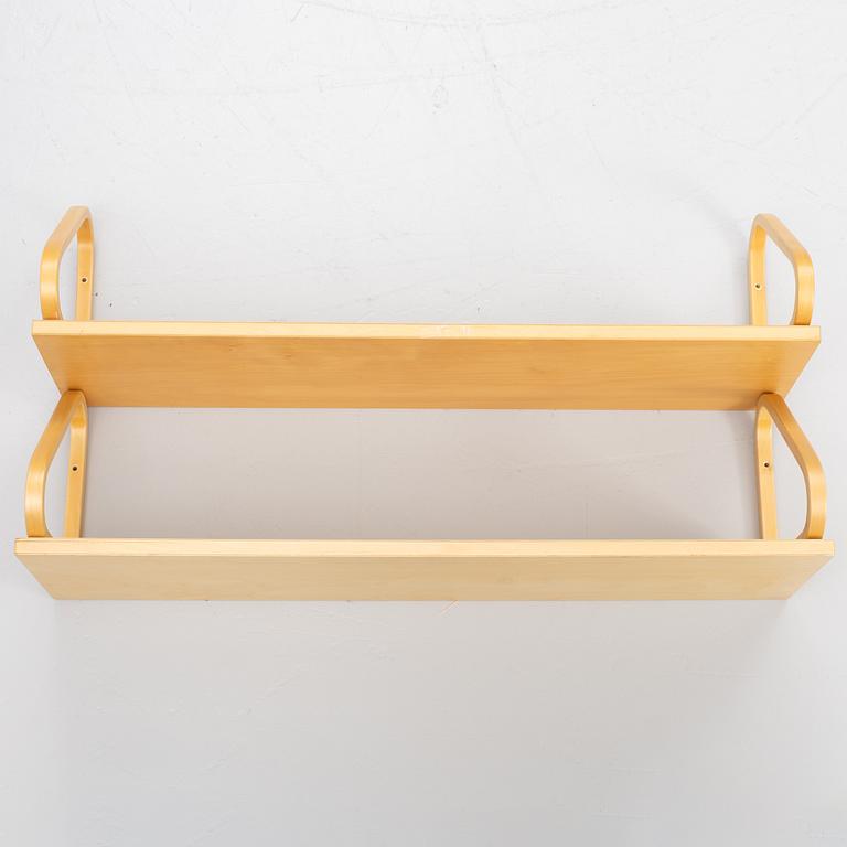 Alvar Aalto, a pair of wall shelves, model 112B, Artek, Finland, late 20th century.