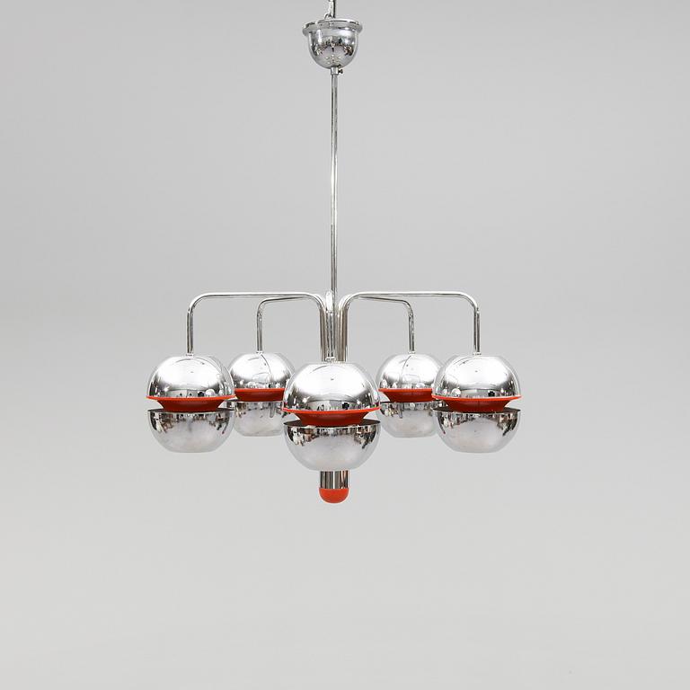 TAKLAMPA, kromad metall, 1960-tal. Höjd ca 75 cm.