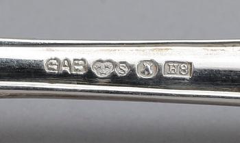 BESTICK, 52 delar, silver, Svenskt spets, GAB, Stockholm, 1920-40-tal. Vikt ca 1568g.
