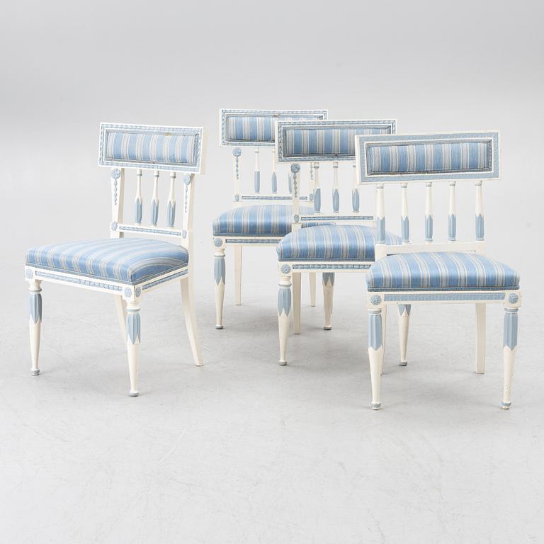 Stolar, 4 st, Gustaviansk stil, 1900-tal.