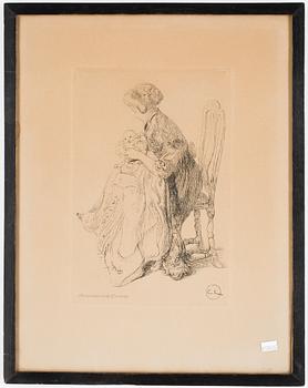CARL LARSSON, etsning, 1915. Signerad i trycket.