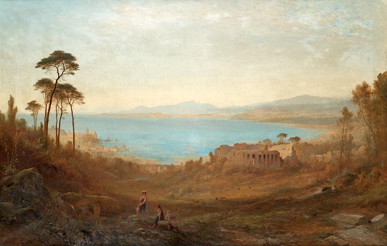 Alfred Walter Williams Attributed to, Italian landscape with ruins.