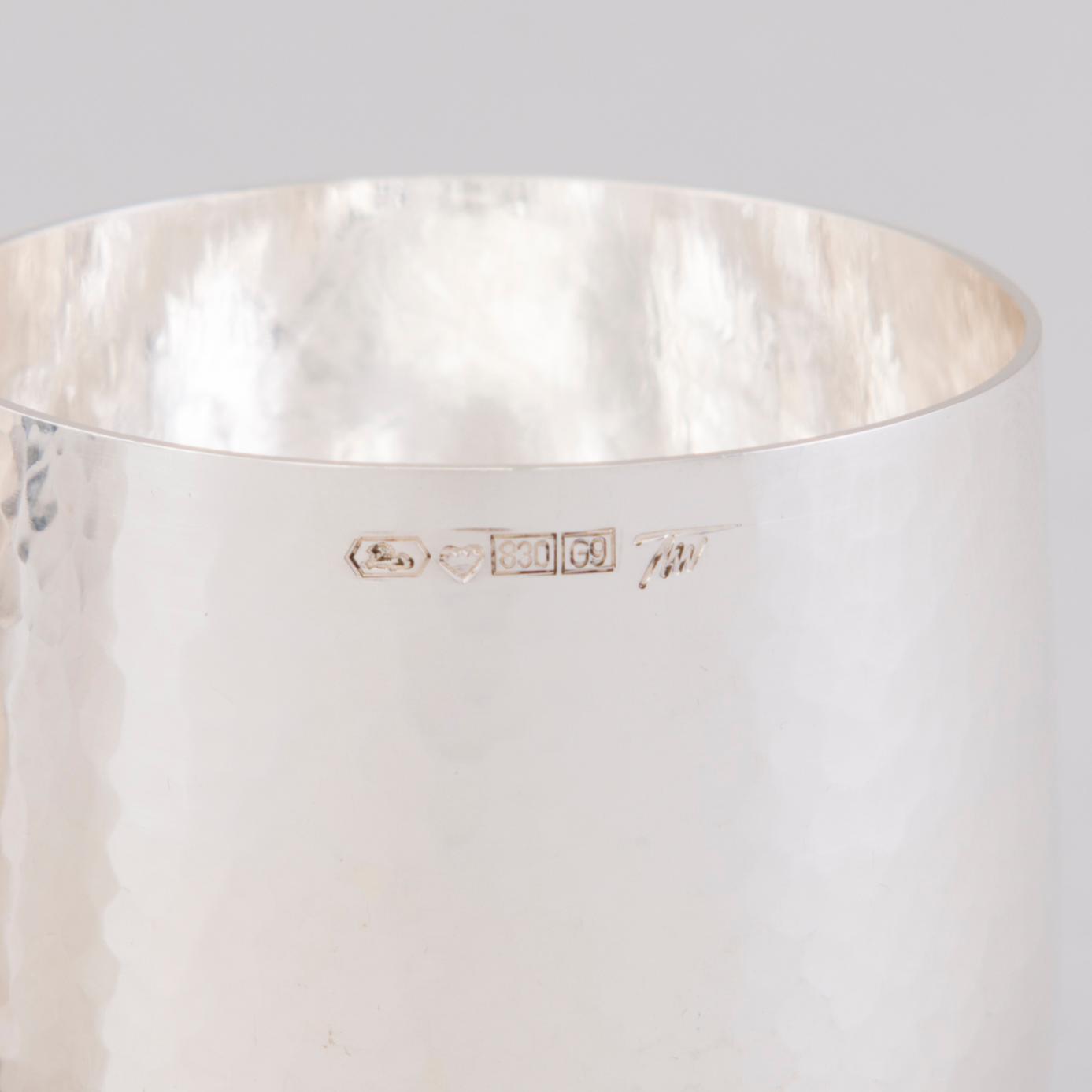 TAPIO WIRKKALA, bägare, 8 st, silver, Kultakeskus, Tavastehus 1996 och 2008.