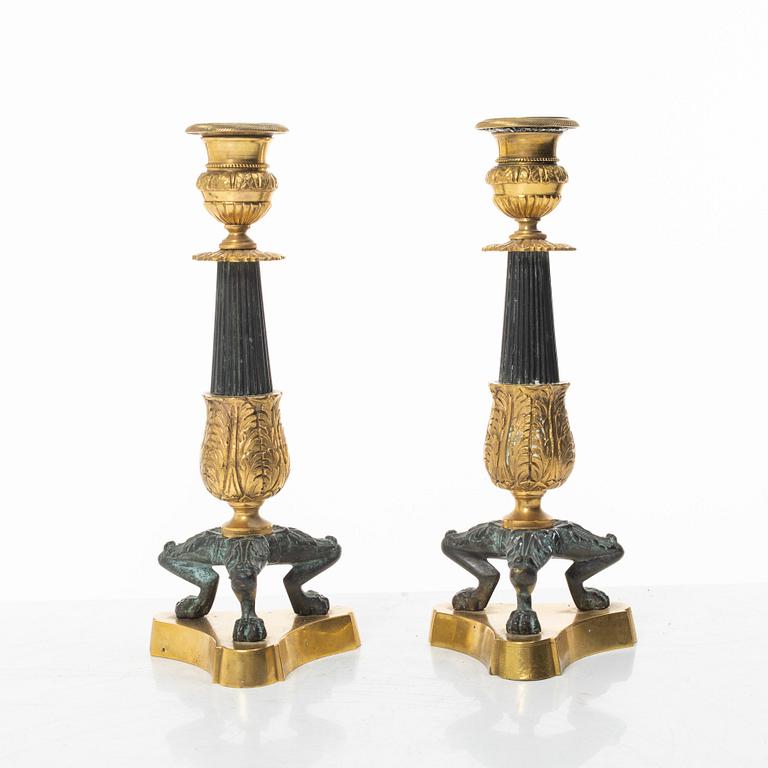 Candelabra, a pair. Late Empire style, late 19th century.