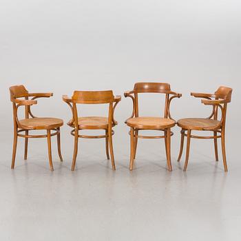 A SET OF 6 THONET ARMCHAIRS, second half of 20th century, 3 with labels.