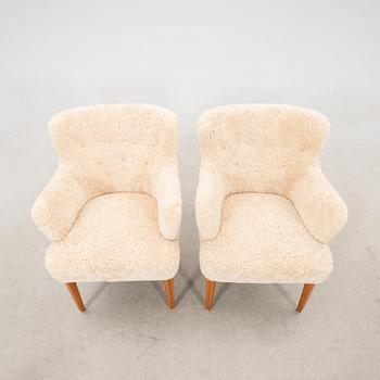 Armchairs, a pair from the 1950s.