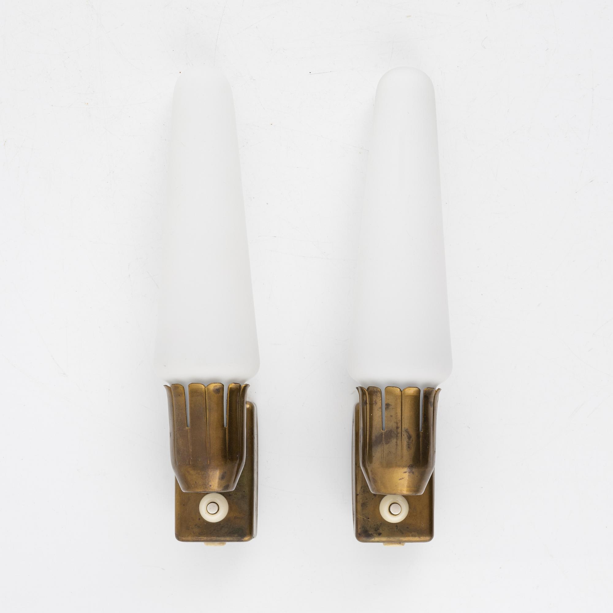 Harald Notini, a pair of wall lamps model "8541", Arvid Böhlmarks Lampfabrik 1950s.