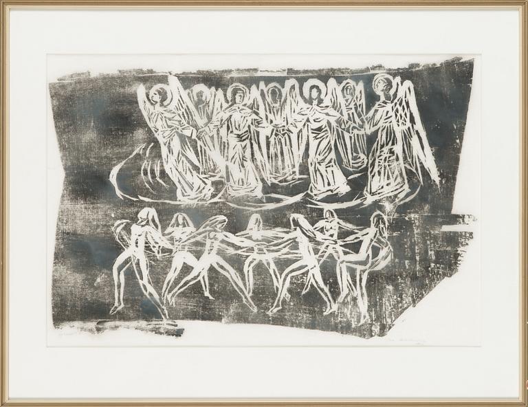 Ina Colliander, träsnitt, signerad och daterad 1950, märkt épreuve d'a.