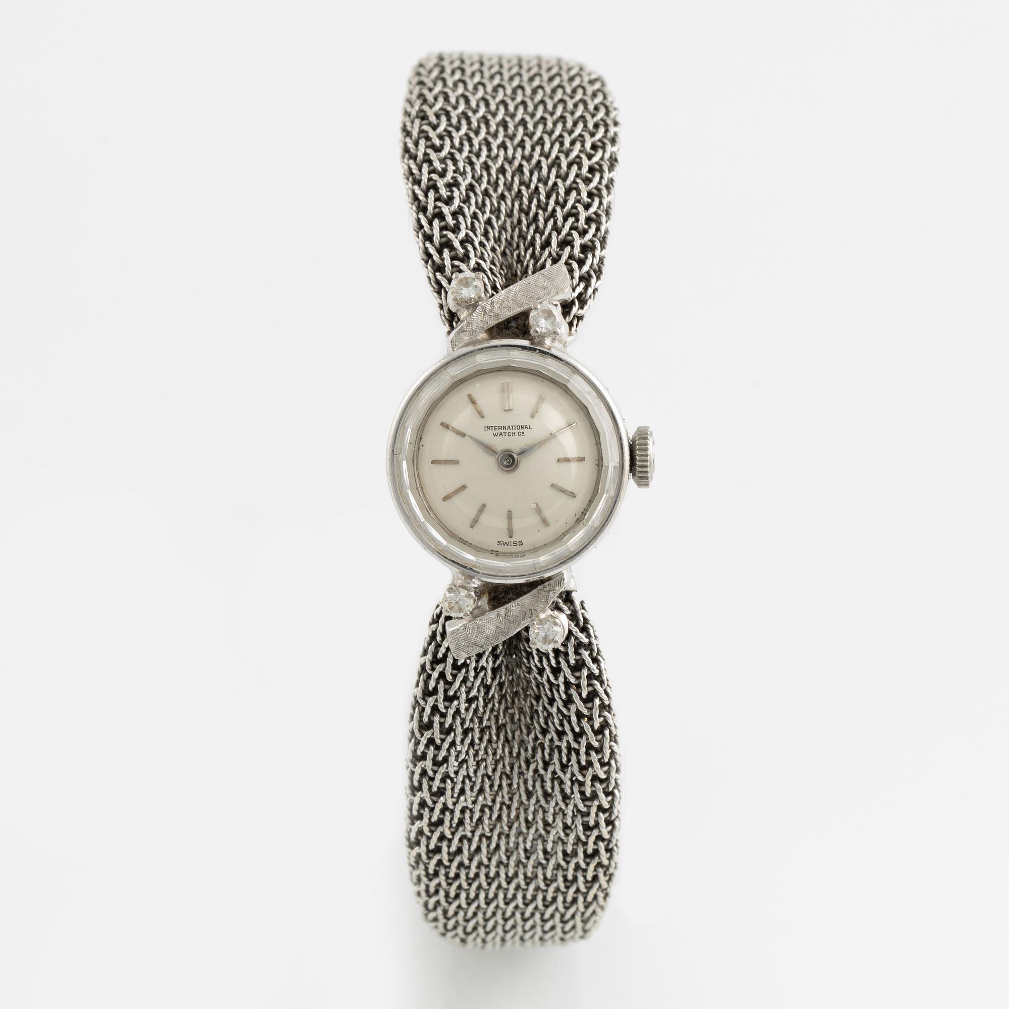 White gold and brilliant cut diamond cocktail watch.