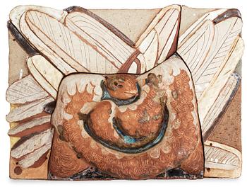 498. Tyra Lundgren, A Tyra Lundgren stoneware relief.