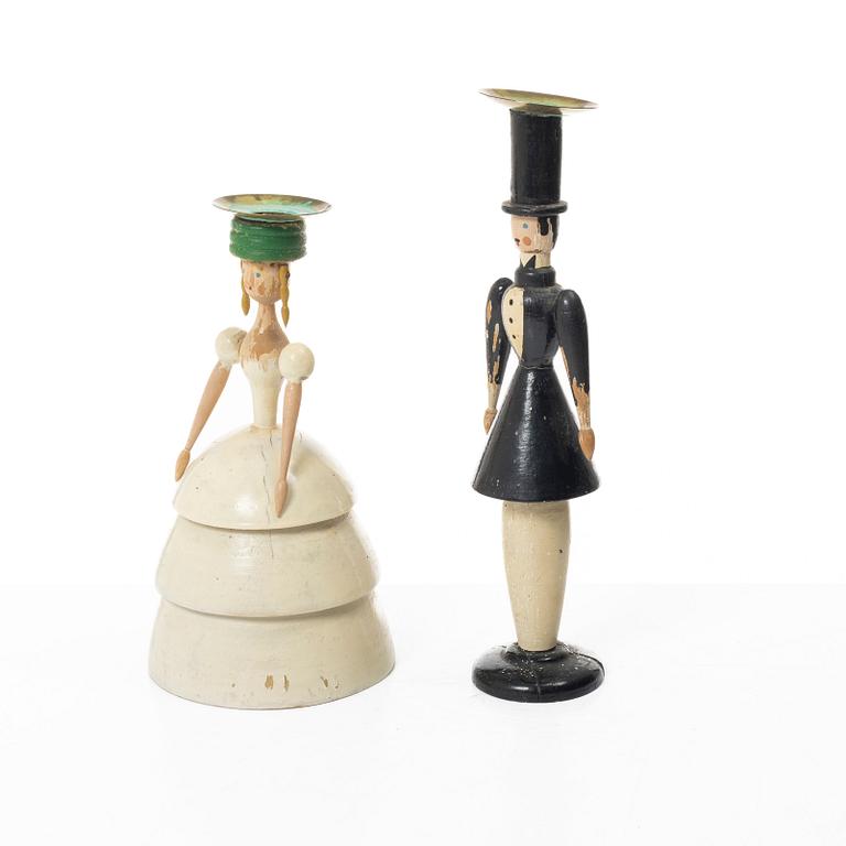 A rare pair of candle holders, Boet, Gothenburg, 1920s-30s.