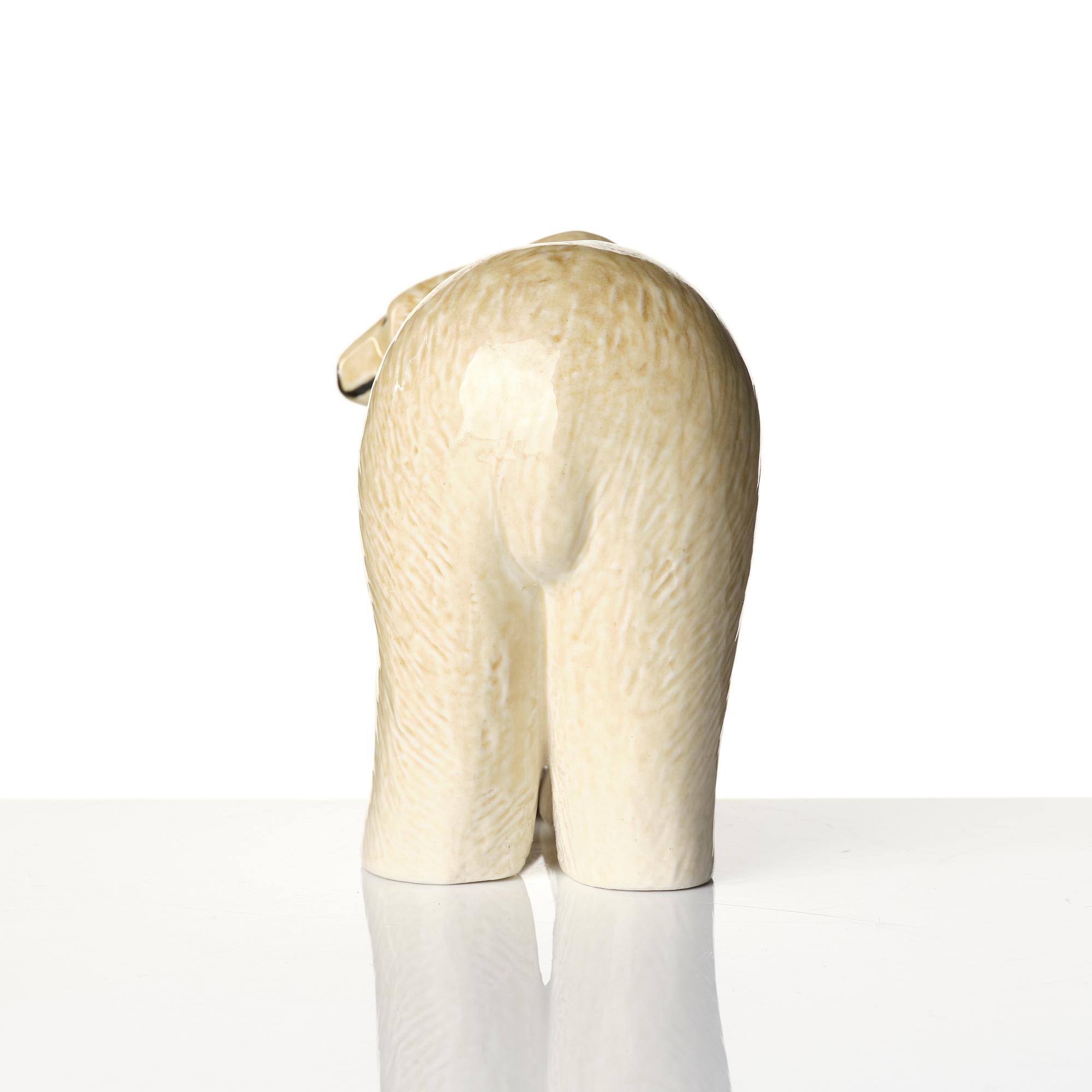 Lisa Larson, figurines 2 pcs, stoneware, polar bear from the Skansen series, and Pelle from Larson's children.