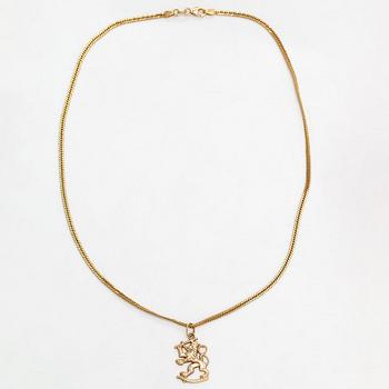A 14K gold necklace.