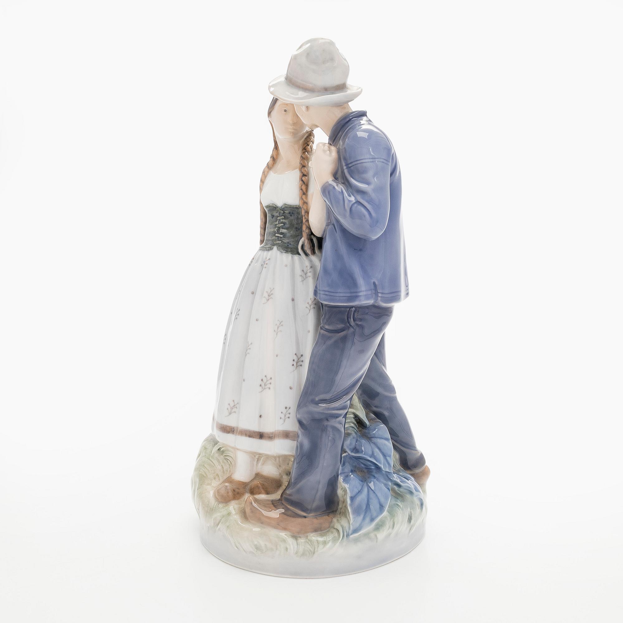 Royal Copenhagen, "Henrik & Else", figuriini, posliini, 1949.