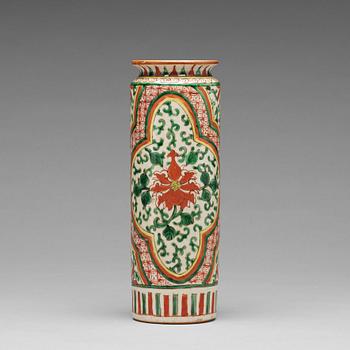 A Transitional wucai vase, 17th Century.