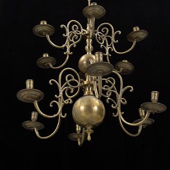 A 18th century brass ceiling light.