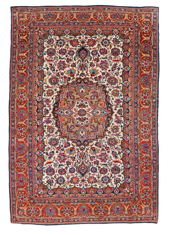 SEMI-ANTIQUE KASHAN. 213 x 145 cm.