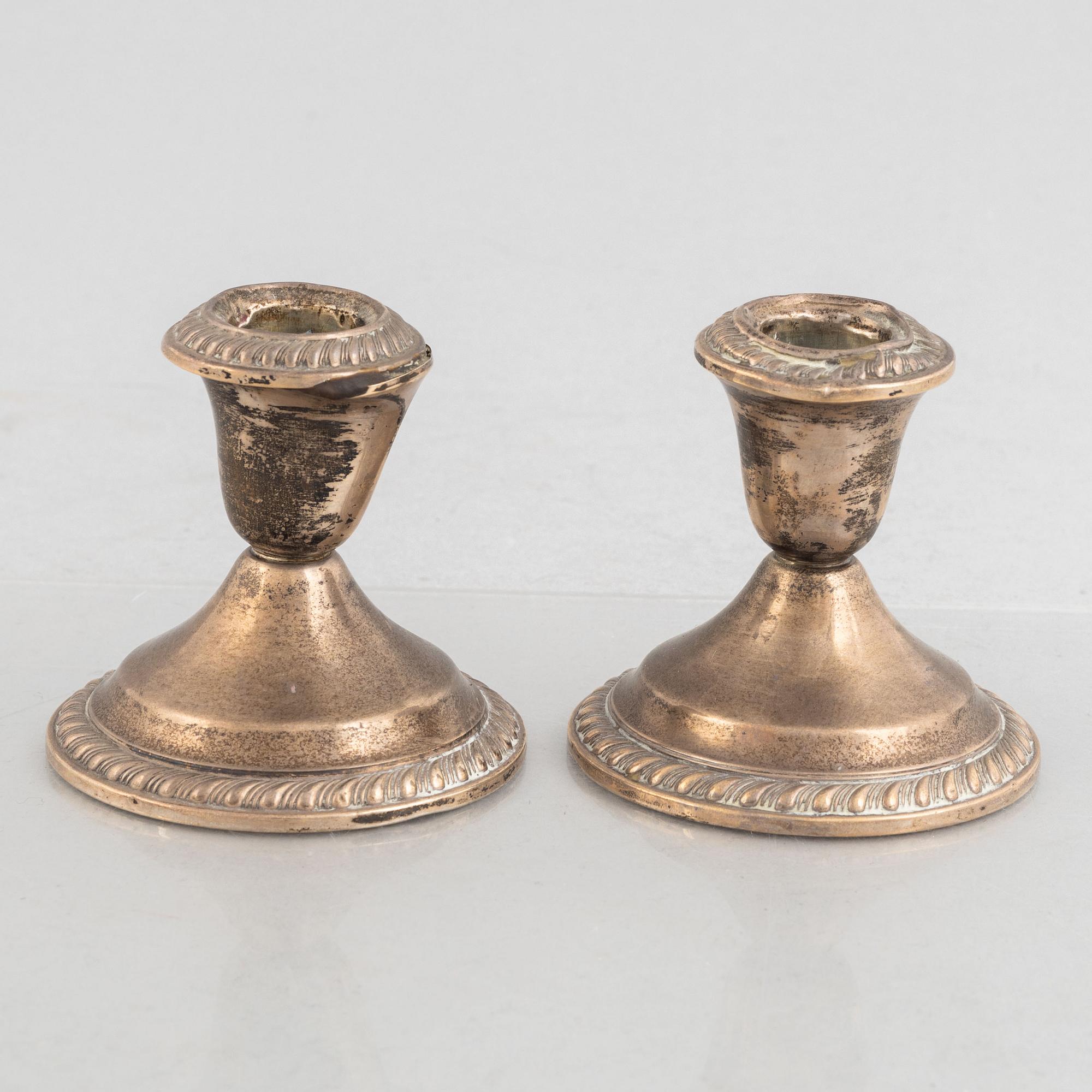 Ljusstakar, två par, silver, bl.a GAB, Stockholm, 1961.