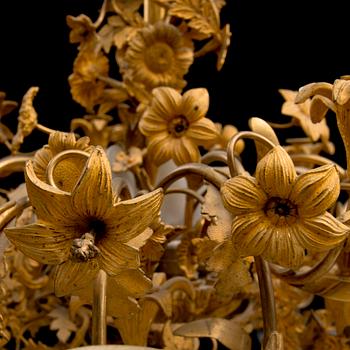 A CHANDELIER, gilt bronze and brass, middle of the 19th century, probably Russia.