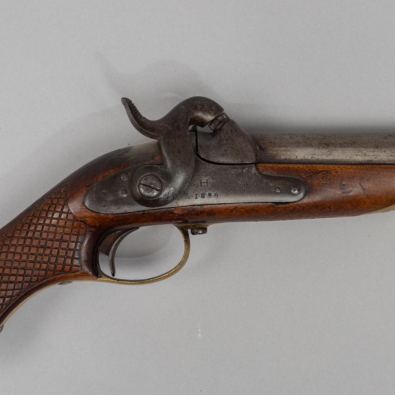 A Swedish smooth bored cavalry percussion pistol 1850 pattern.