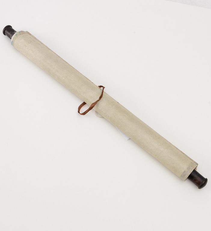 Birds with flowering wisteria, attributed to Chen Ban Ding.