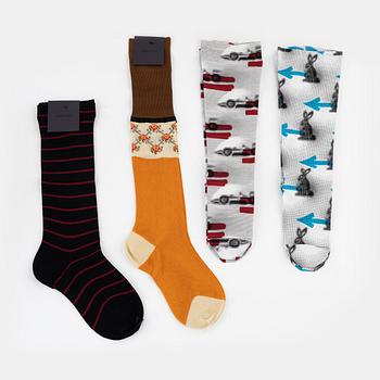 Prada, 4 pairs of silk/cotton socks, size 1.