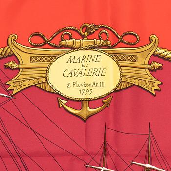 Hermès, a silk scarf, 'Marine et Cavalerie'.