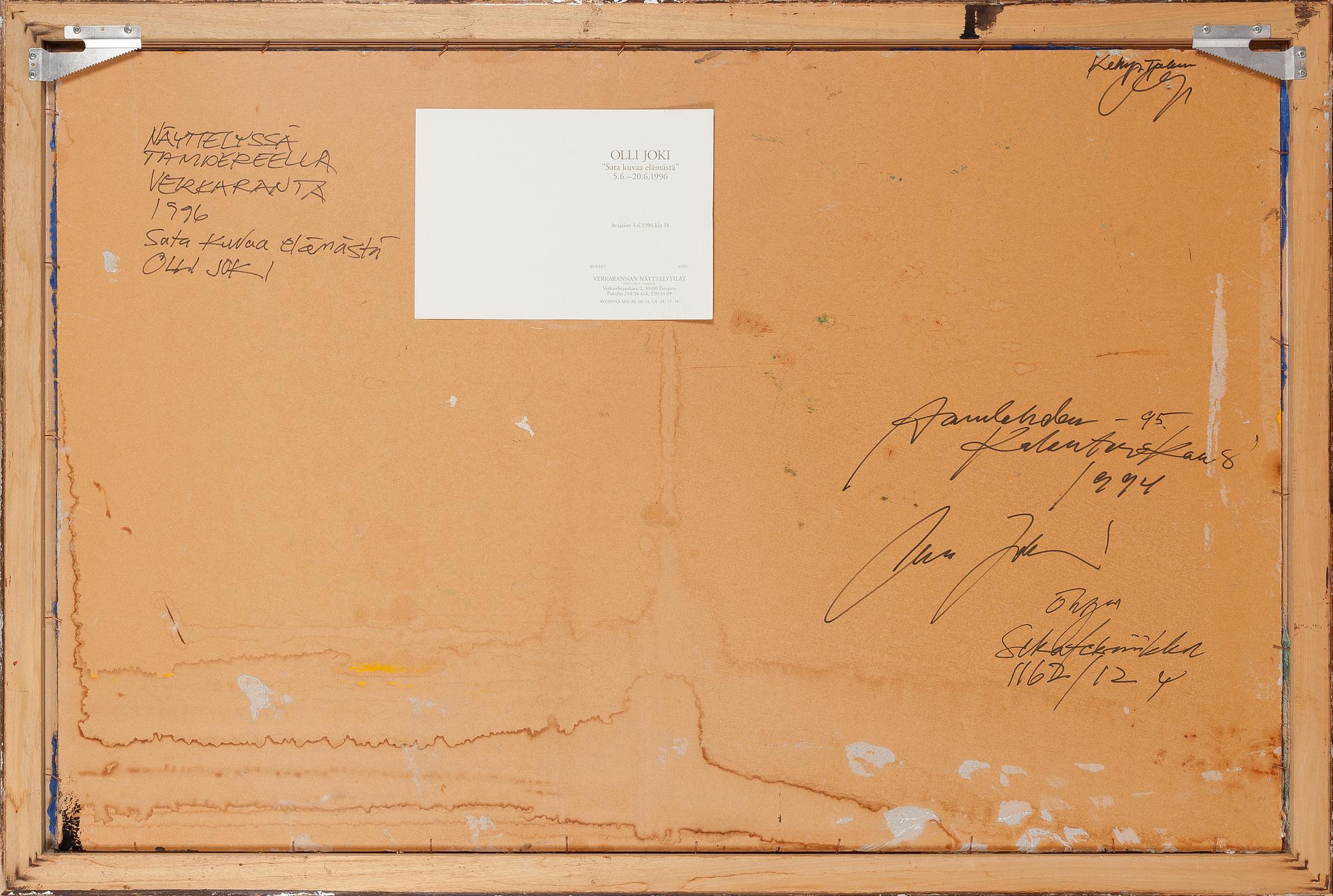 Olli Joki, blandteknik, a tergo signerad och daterad 1994.