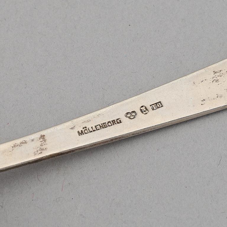 Two sauce spoons and one other spoon, silver, including Gustaf Möllenborg, Stockolm, 1897.