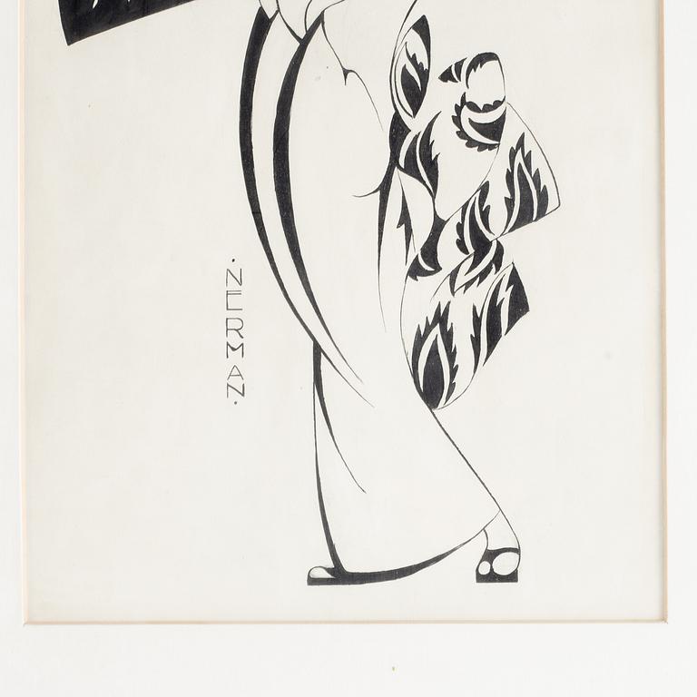 Einar Nerman, ink, signed.