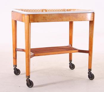 TEBORD med FAJANSBRICKA, 1900-tal.