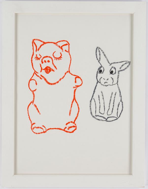 Marianne Lindberg De Geer, chalk on paper, signed and dated 2004 verso.
