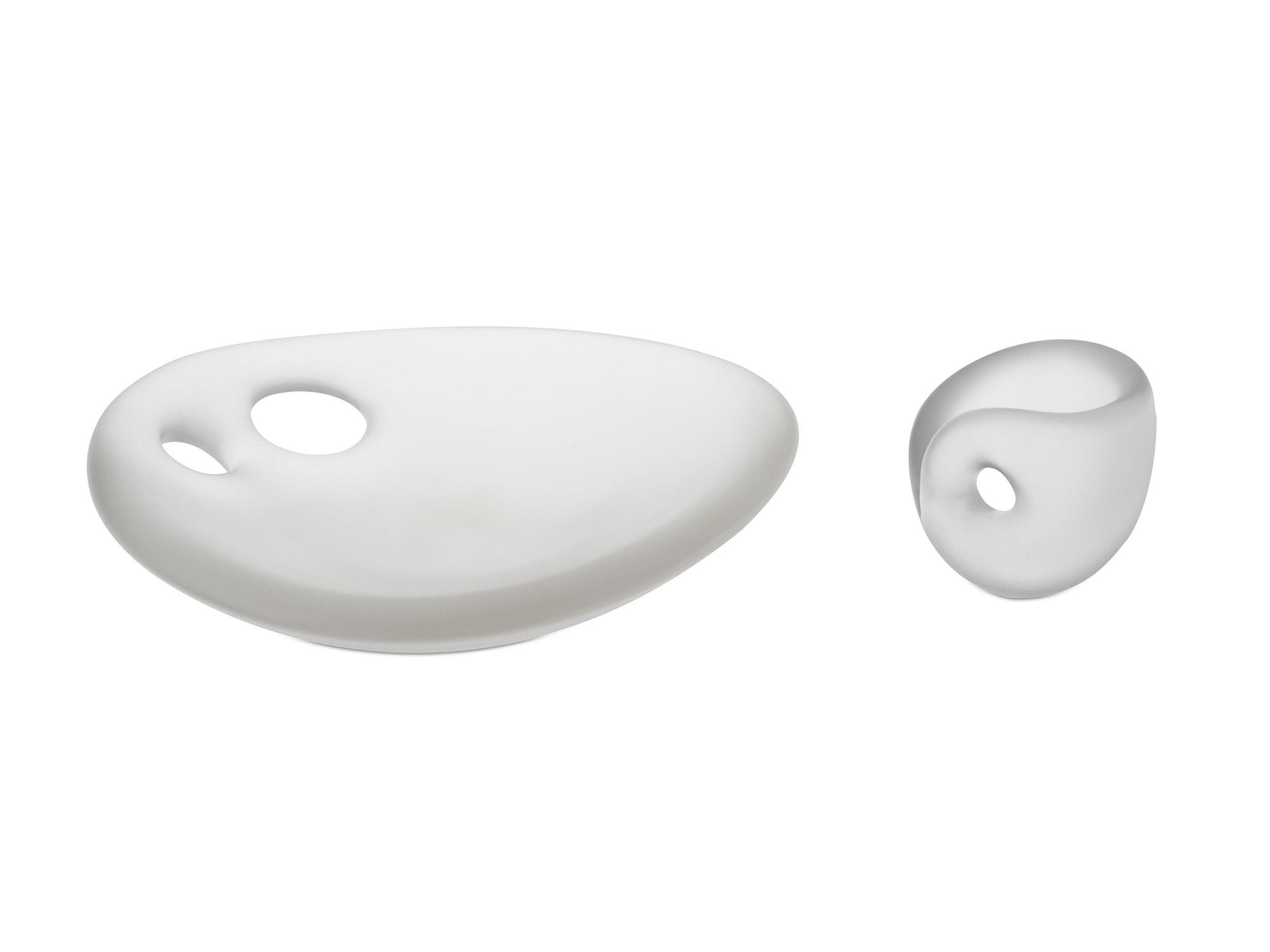 A set of two Timo Sarpaneva's Art objects, Devil's Cradle and Devil's Churn, Iittala, Finland.