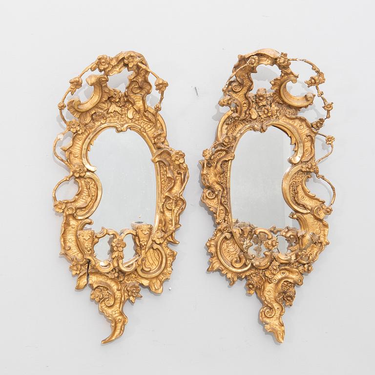 Mirror sconces a pair Neo-Rococo late 19th century.