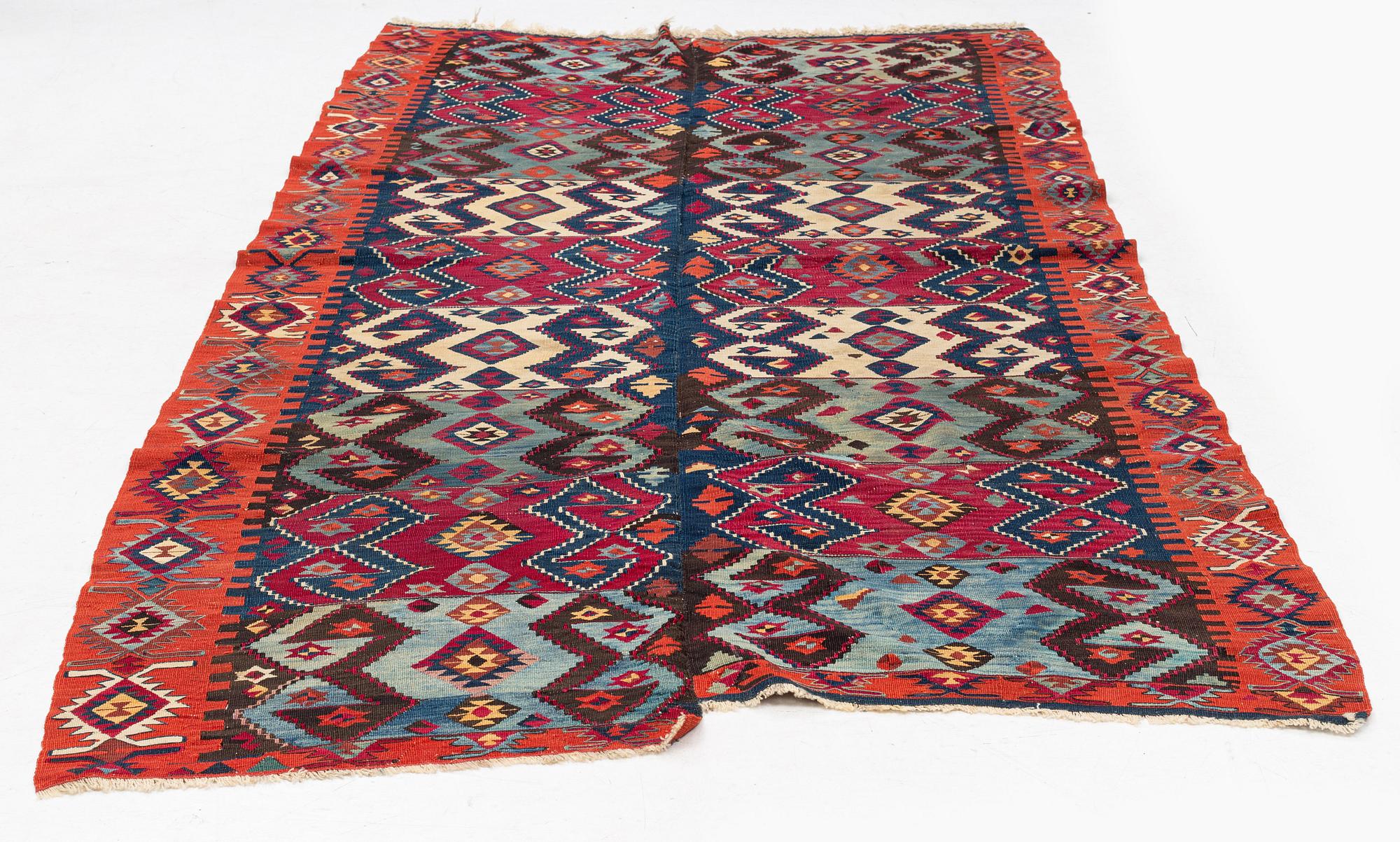 An antique Van kilim, Eastern Anatolia, c. 328 x 167 cm.