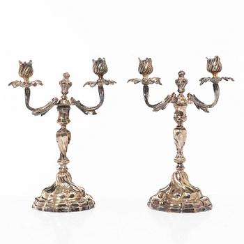 Candelabra, a pair, Rococo style, 20th century.