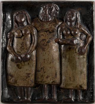 Åke Holm, A stoneware wall relief by Åke Holm, signed.