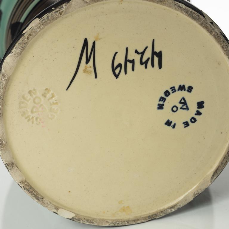 Margareta "Maggie" Wibom, ceramics, 3 pieces, Bo fajans, Gefle, around 1930.