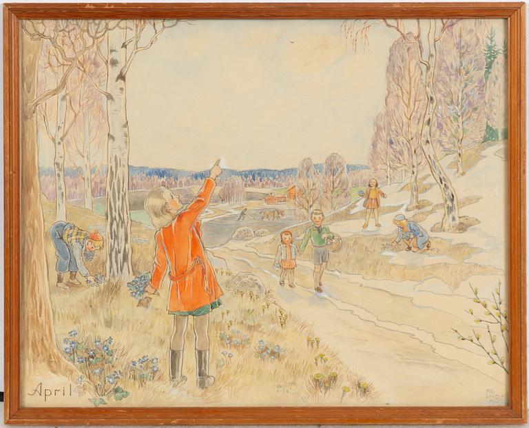 Maj Lindman, 'March' and 'April'.